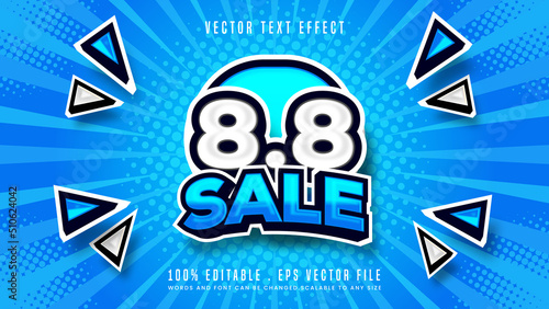 8.8 sale discount 3d editable text effect font style