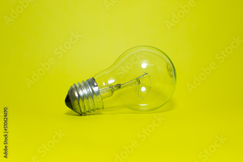 light bulb isolated on yellow background