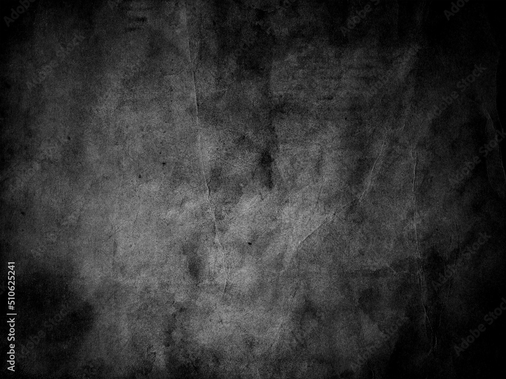 Dark black concrete wall background or texture