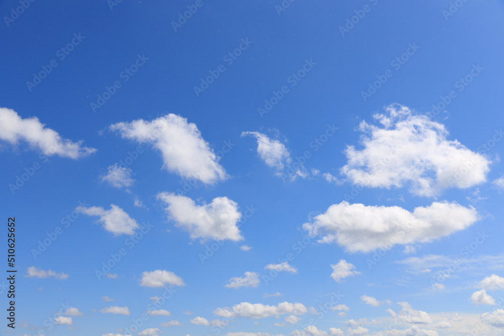 beautiful blue sky with clouds in summer