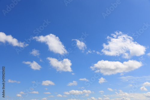 beautiful blue sky with clouds in summer