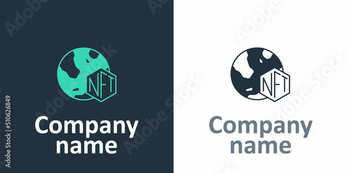 Logotype NFT Digital crypto art icon isolated on white background. Non fungible token. Logo design template element. Vector
