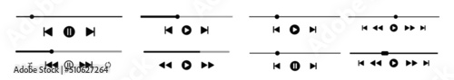 Vector illustration of the music player buttons set
