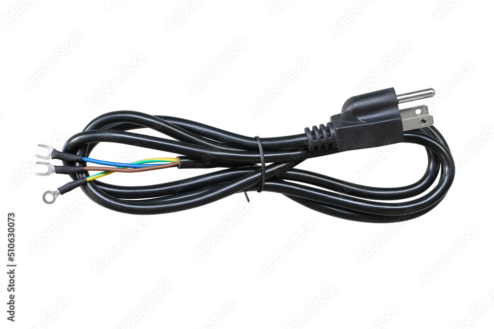 Power extension cord (with clipping path) isolated on white background Power extension cord (with clipping path) isolated on white background