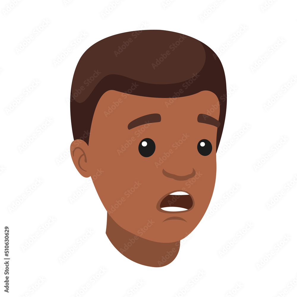 Handsome African American Man Character with Gasping and Amazed Face Demonstrating Emotion Vector Illustration Handsome African American Man Character with Gasping and Amazed Face Demonstrating Emotion Vector Illustration