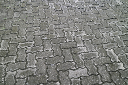 road with brick paving cover