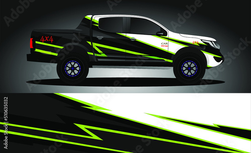 Car decal wrap design, truck and cargo van wrap vector. Graphic abstract stripe designs for vehicle, race, advertisement, adventure and livery car