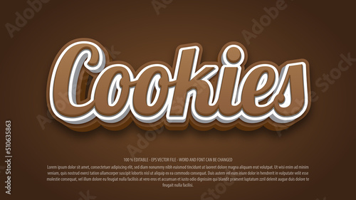 Cookies 3d style editable text effect