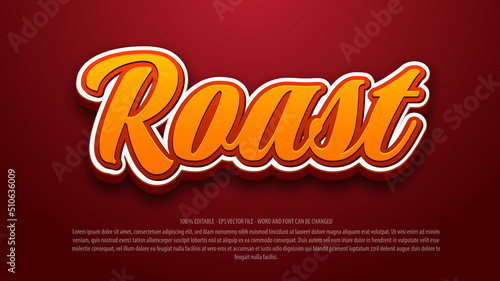 Roast 3d style editable text effect
