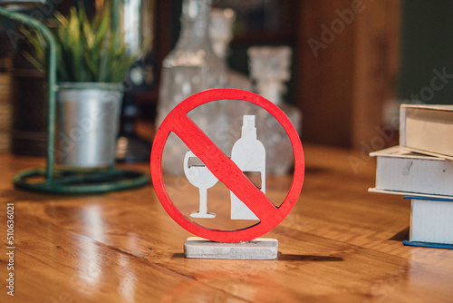 no drinking sign on the table