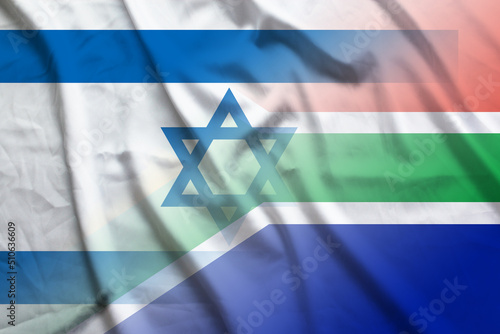 Obraz na plátně Israel and South Africa state flag transborder relations ZAF ISR