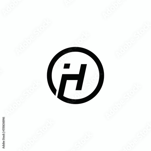 Logo design vector letter H in a circle