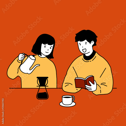couple in cafe