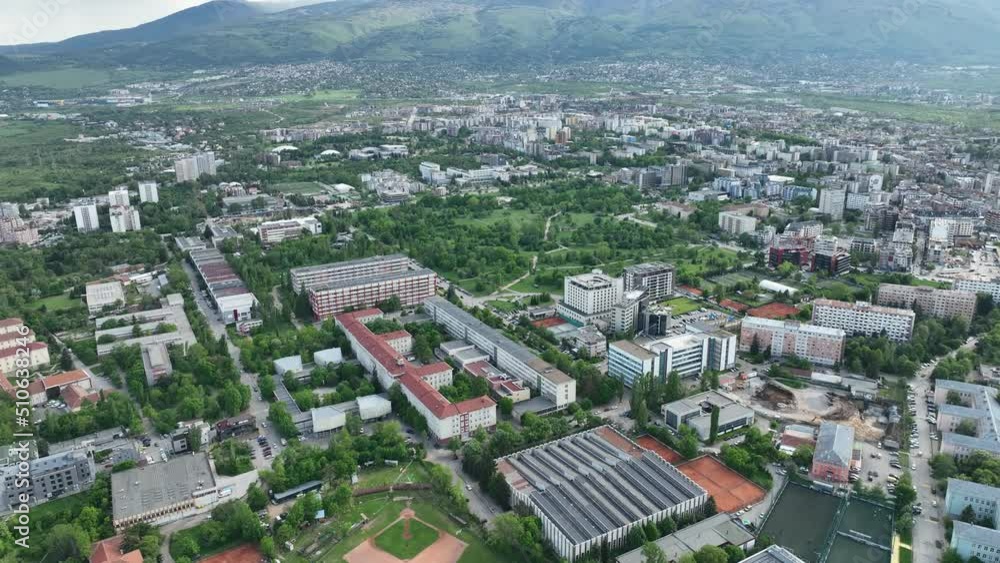 Aerial view of the Studentski park Aerial view of the Studentski park