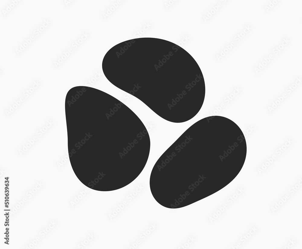 Three pebbles stones icons. Three pebbles stones icons.