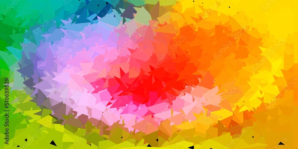 Light multicolor vector triangle mosaic background.