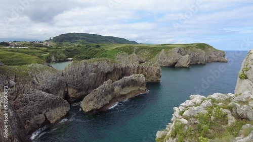 cliffs of prellezo in cantabria, spain photo