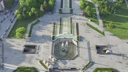 The National Palace of Culture. Congress Centre Sofia NDK. Aerial view of park photo