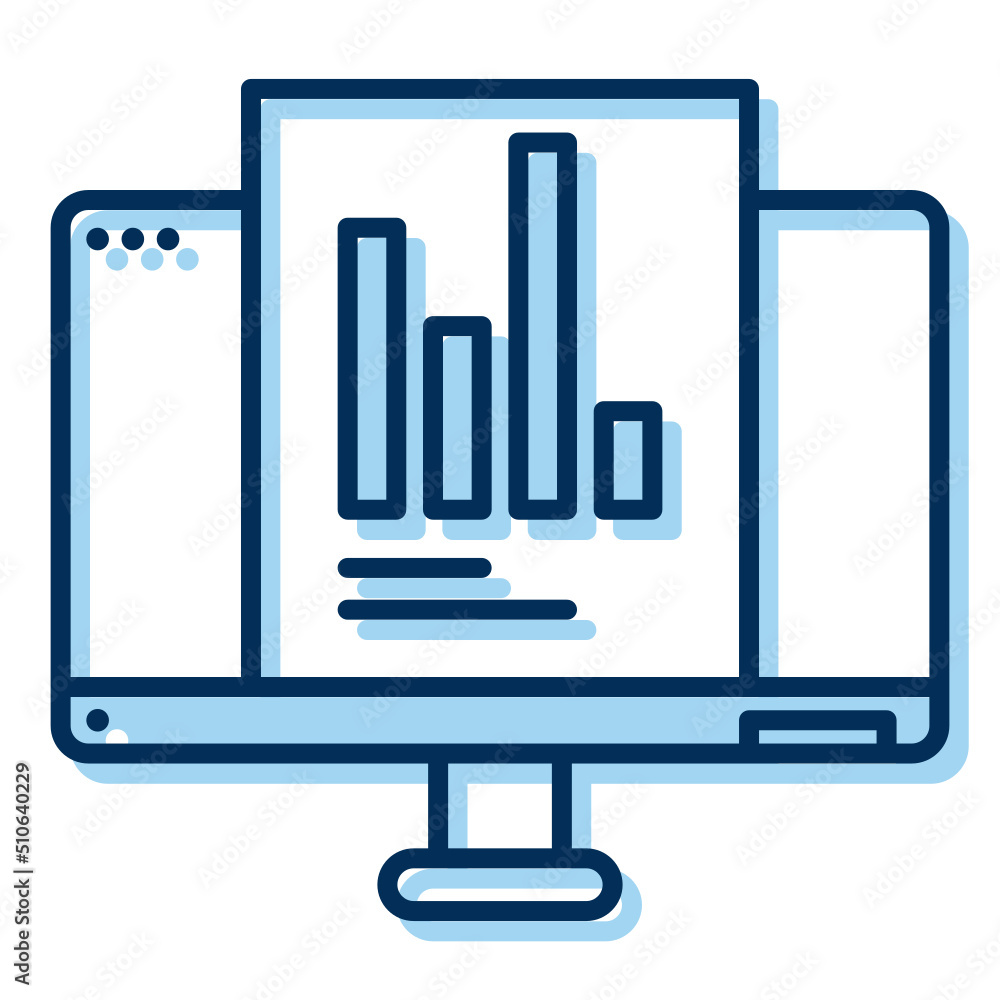 chart icon and computer screen with transparent background chart icon and computer screen with transparent background