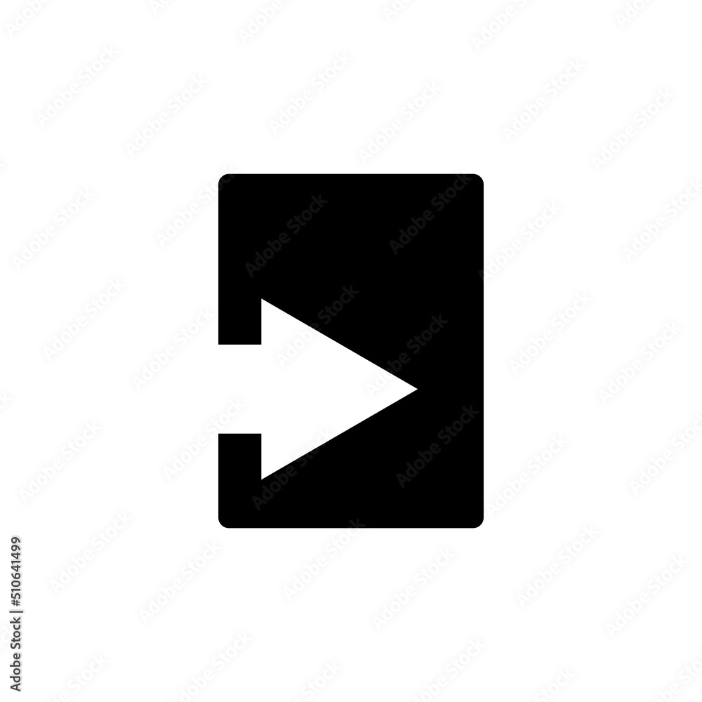 Right arrow icon vector with rectangle. suitable for entrance icon, ui-ux, web, website, start up, pixel perfect. Solid icon style, glyph. Simple design illustration editable Right arrow icon vector with rectangle. suitable for entrance icon, ui-ux, web, website, start up, pixel perfect. Solid icon style, glyph. Simple design illustration editable
