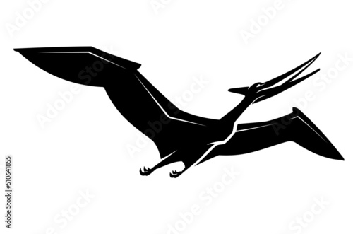 Pterodactyl Flying Dinosaur, Silhouette Illustration