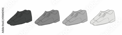 グレーの革靴のイラストセット