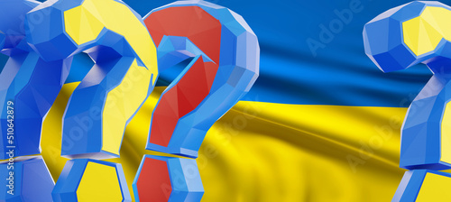 flag of Ukraine and questio...