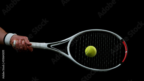 Close-up of tennis player hitting the ball © Jag_cz