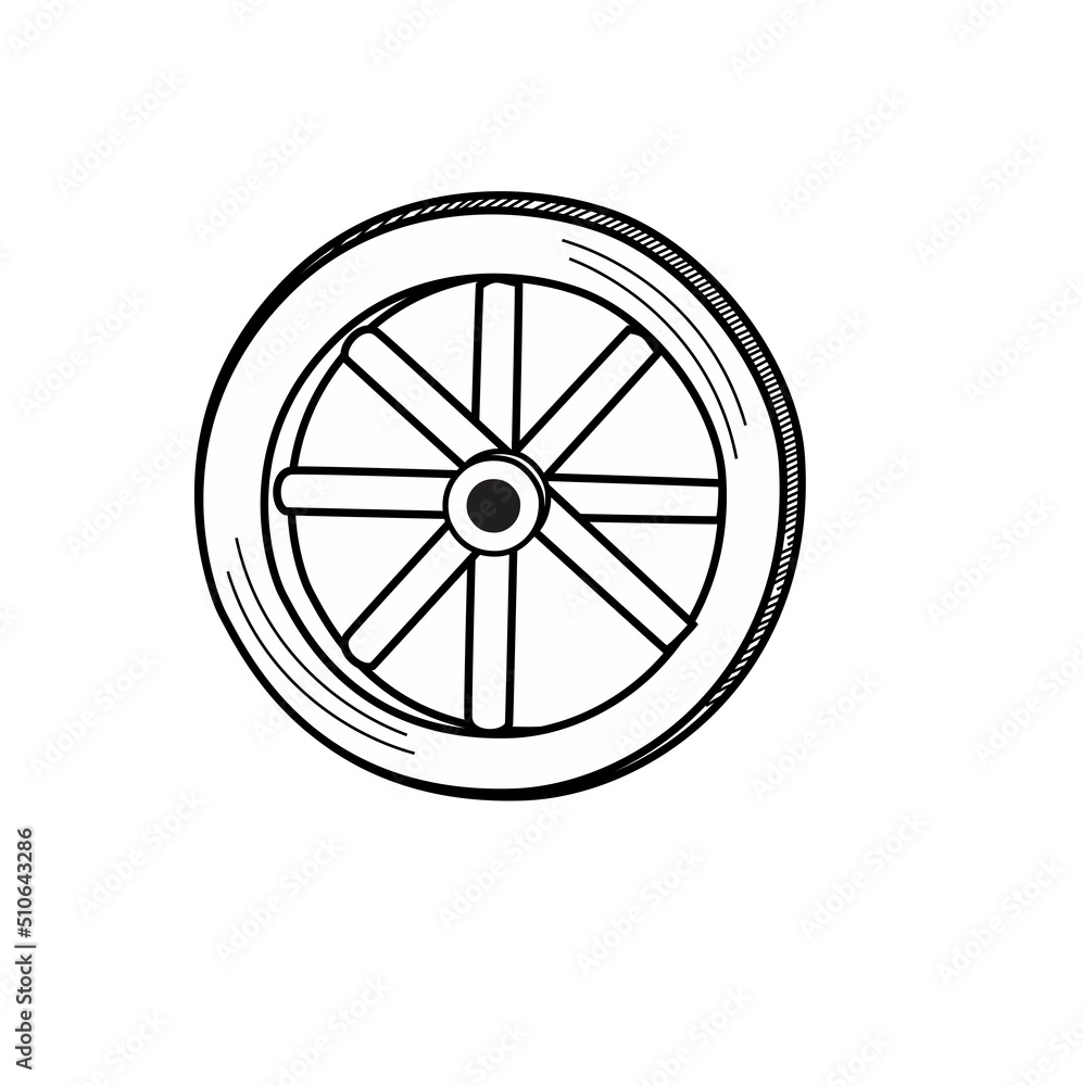 Fototapeta premium old wagon whell stock vector