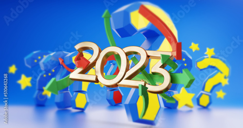 golden 2023 symbol and arro...