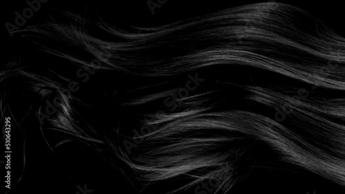 Foto Closeup on luxurious straight and glossy black hair