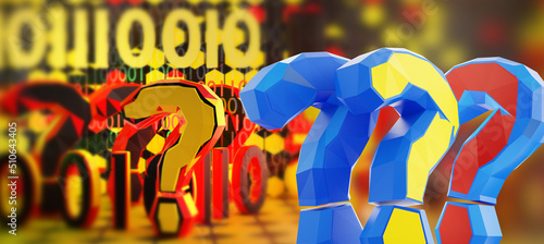 question marks colored as t...