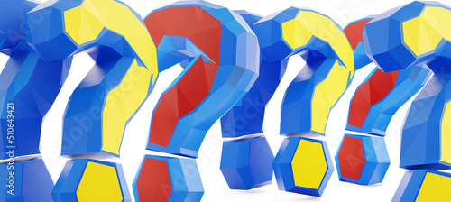 close up of question marks ...