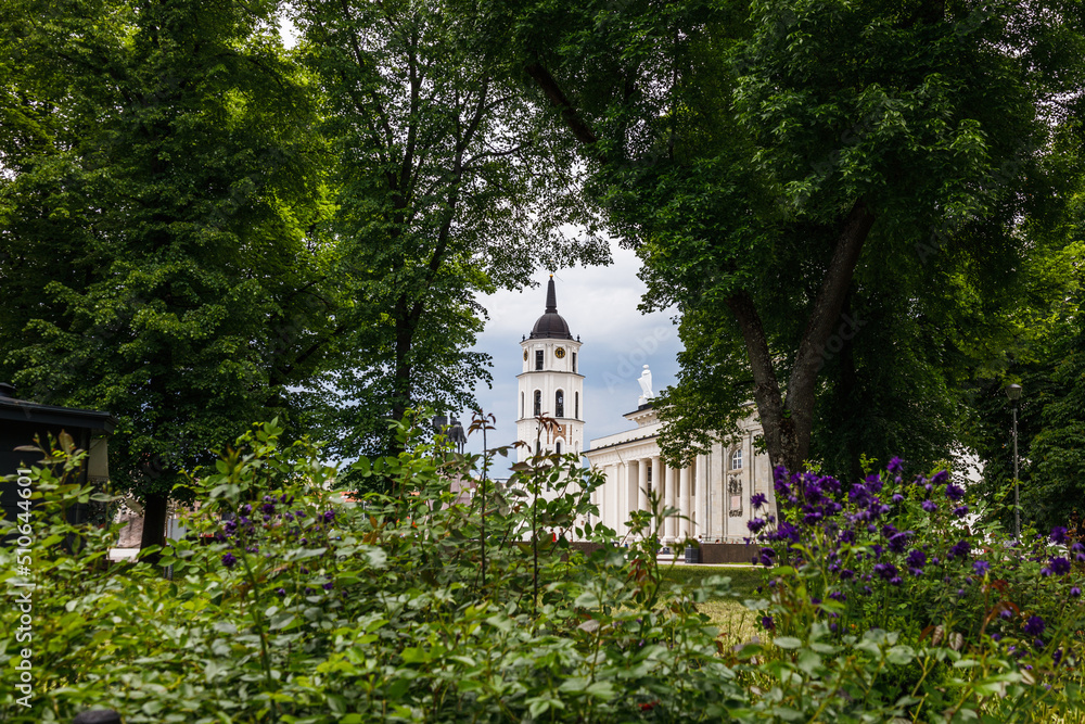 The bell tower of the Vilnius Cathedral on the Cathedral Square The bell tower of the Vilnius Cathedral on the Cathedral Square
