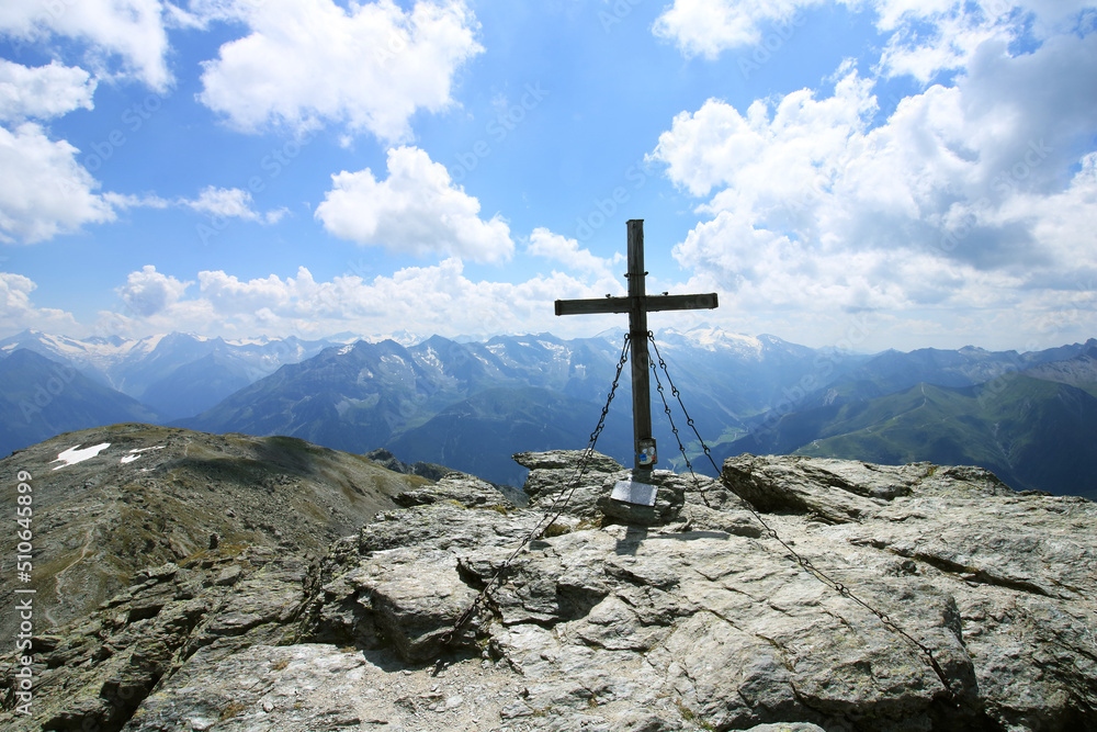 Gipfelkreuz des Rastkogels, Zillertal, Tirol, Österreich
