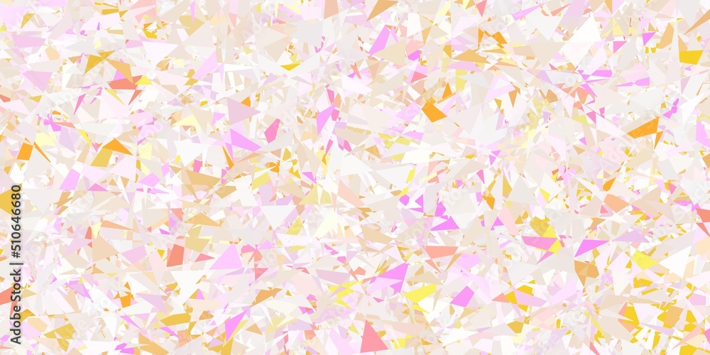 Light pink, yellow vector template with triangle shapes.