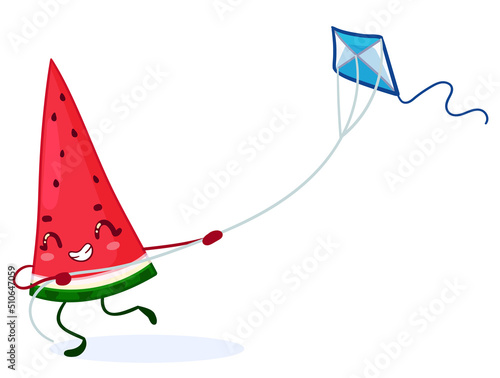kawaii watermelon character summer sticker
