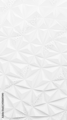 Abstract white low poly background with copy space 3d render