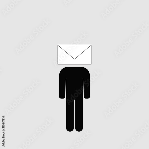 Man with an envelope instead of head