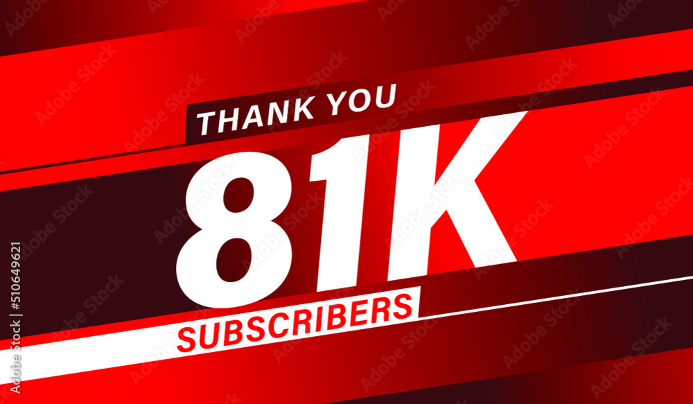 Thank you 81K subscribers modern banner design Thank you 81K subscribers modern banner design