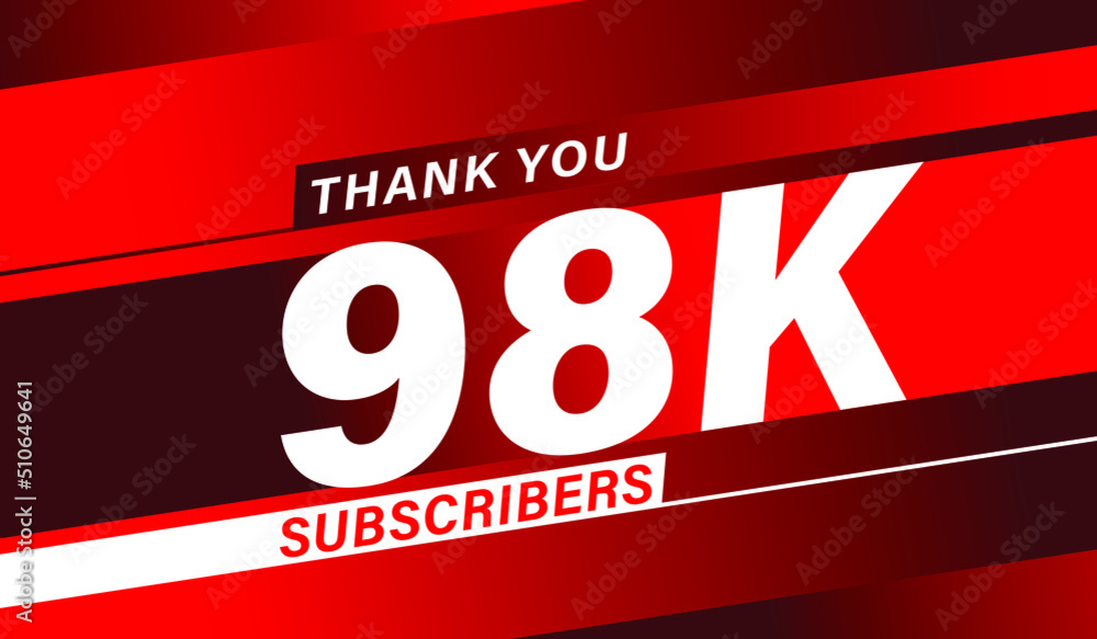 Thank you 98K subscribers modern banner design Thank you 98K subscribers modern banner design