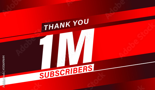 Thank you 1 million subscribers, modern banner design vectors