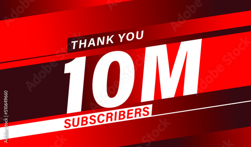 Thank you 10 million subscribers, modern banner design vectors