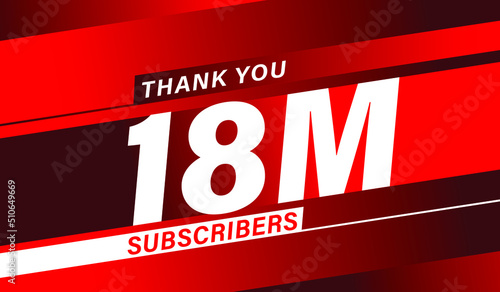 Thank you 18 million subscribers, modern banner design vectors