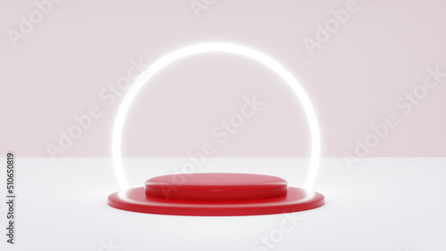 3D Abstract podium minimal background with clean stage. perfect for showing product and promotion. feminim colour tone, fit on woman product -3D rendering
