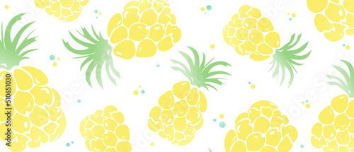 Summer background with pineapple
