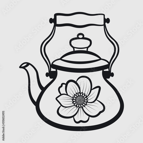 Kettle Outline Svg Cut File | Kettle Svg | Teapot Svg | Teatime Svg | Tea Kettle Svg | Kitchen Set Svg