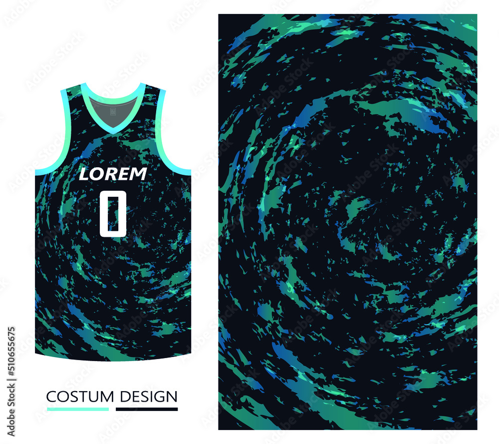 basketball jersey pattern design template. dark blue abstract