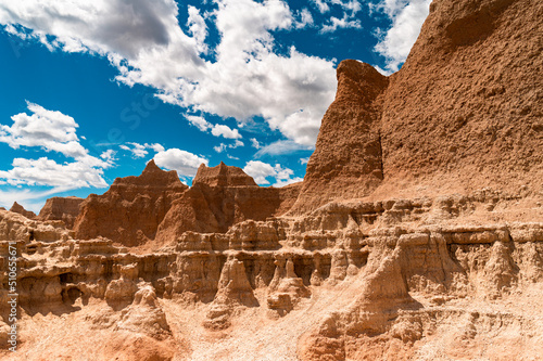 rocky edges on a cliff in badlands national park