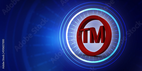 Foto 3d rendering tm trade mark sign concept